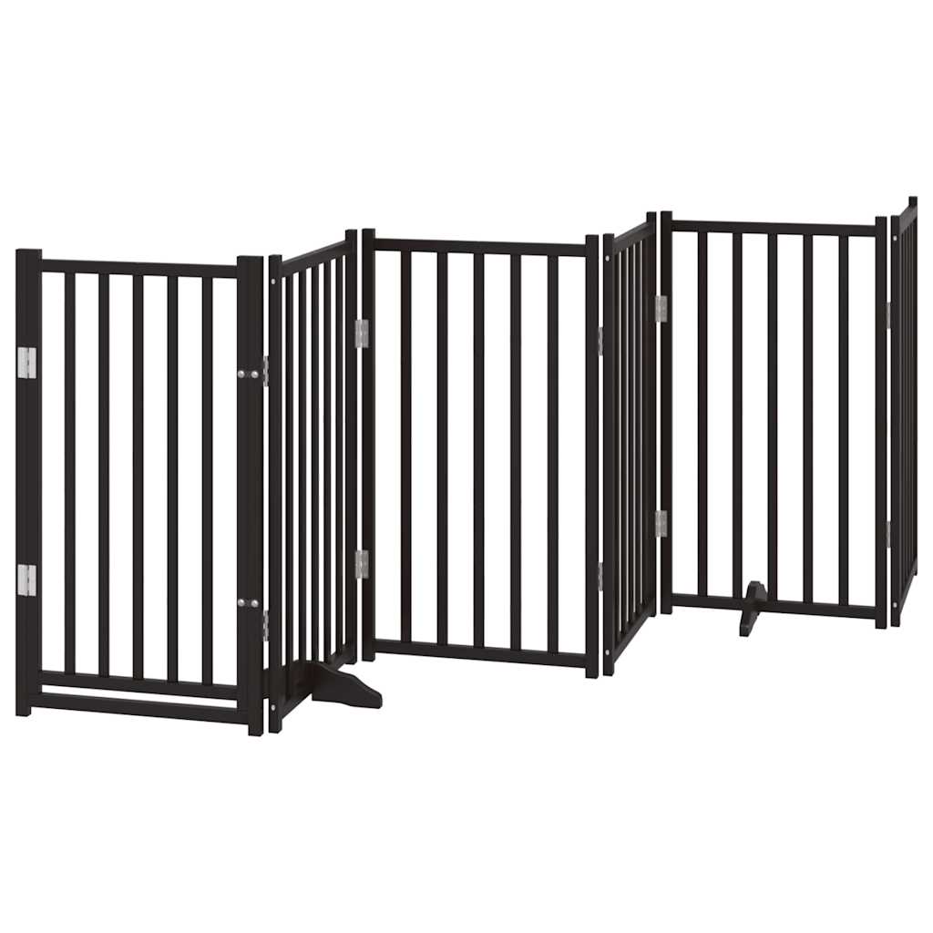vidaXL Składana bramka dla psa, z drzwiami, 6 paneli, czarna, 300 cm