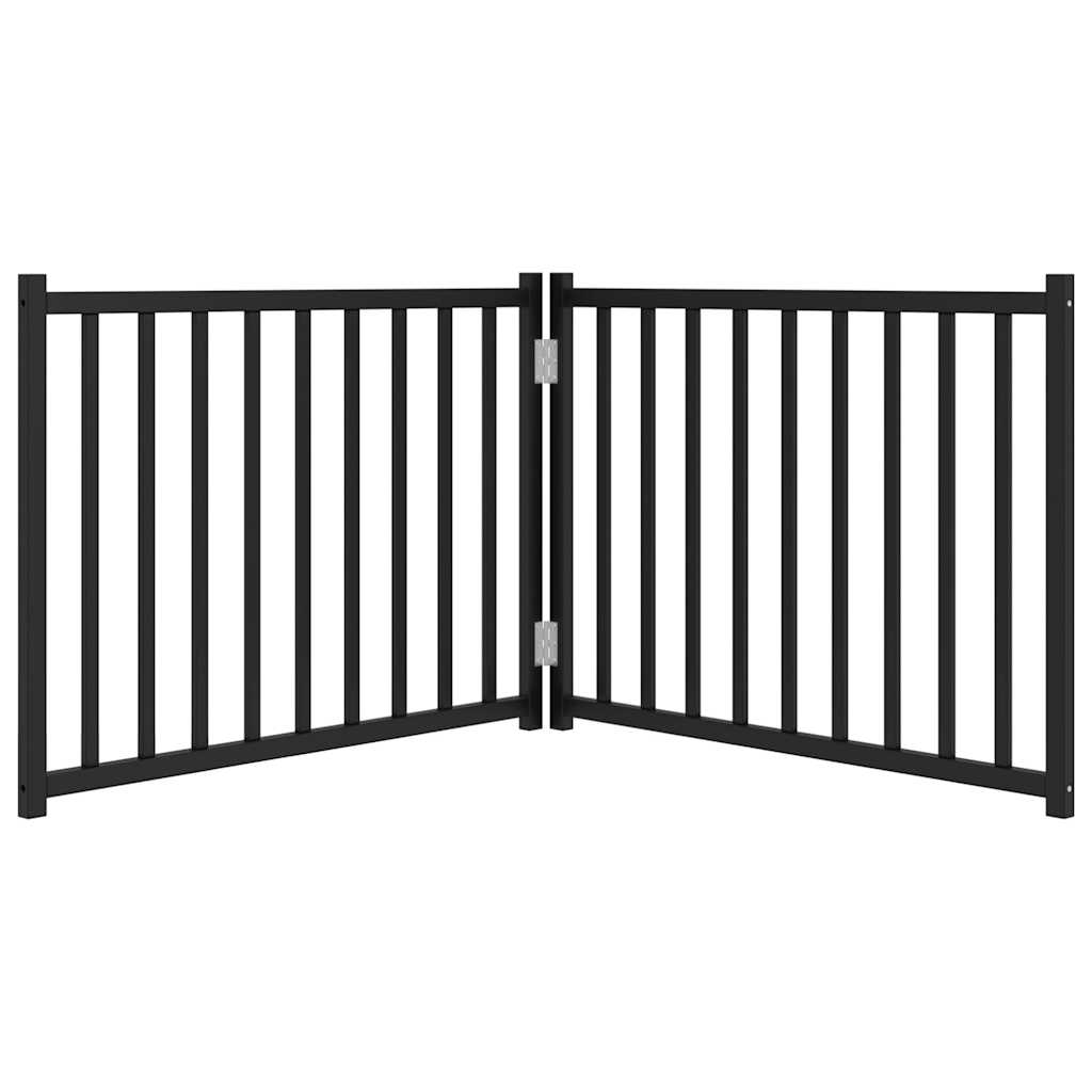 vidaXL Składana bramka dla psa, 2 panele, czarna, 160 cm, drewniana