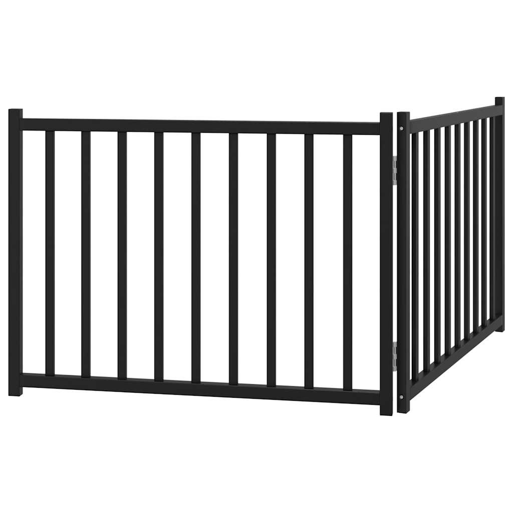 vidaXL Składana bramka dla psa, 2 panele, czarna, 160 cm, drewniana