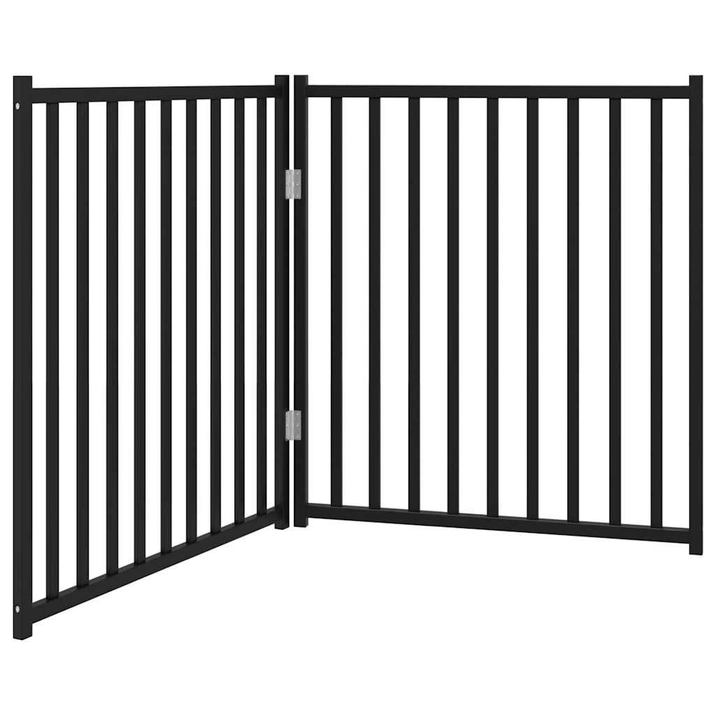 vidaXL Składana bramka dla psa, 2 panele, czarna, 160 cm, drewniana