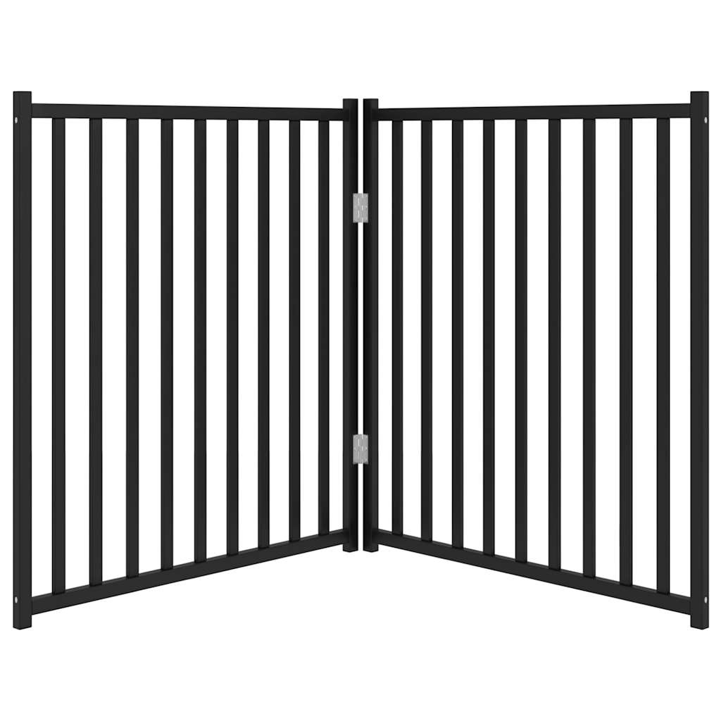 vidaXL Składana bramka dla psa, 2 panele, czarna, 160 cm, drewniana