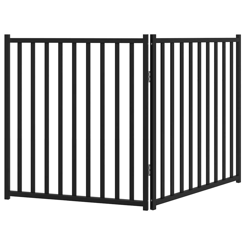 vidaXL Składana bramka dla psa, 2 panele, czarna, 160 cm, drewniana