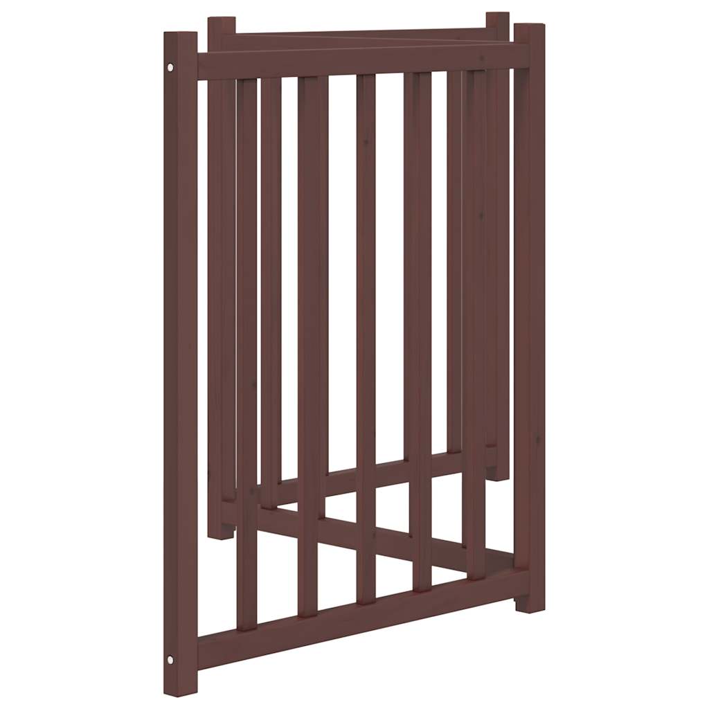 vidaXL Składana bramka dla psa, 3 panele, brązowy dąb, 150 cm, drewno