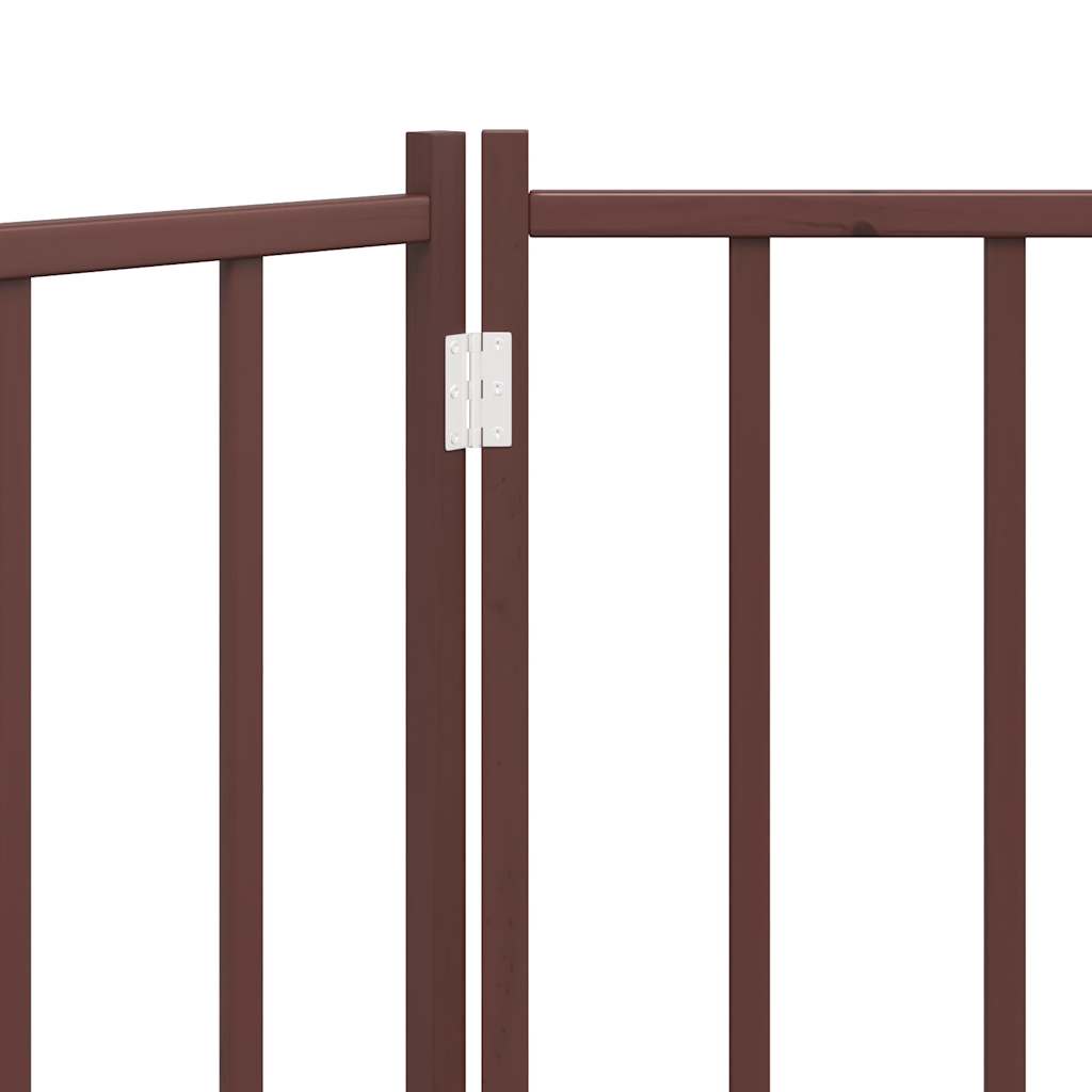 vidaXL Składana bramka dla psa, 3 panele, brązowy dąb, 150 cm, drewno