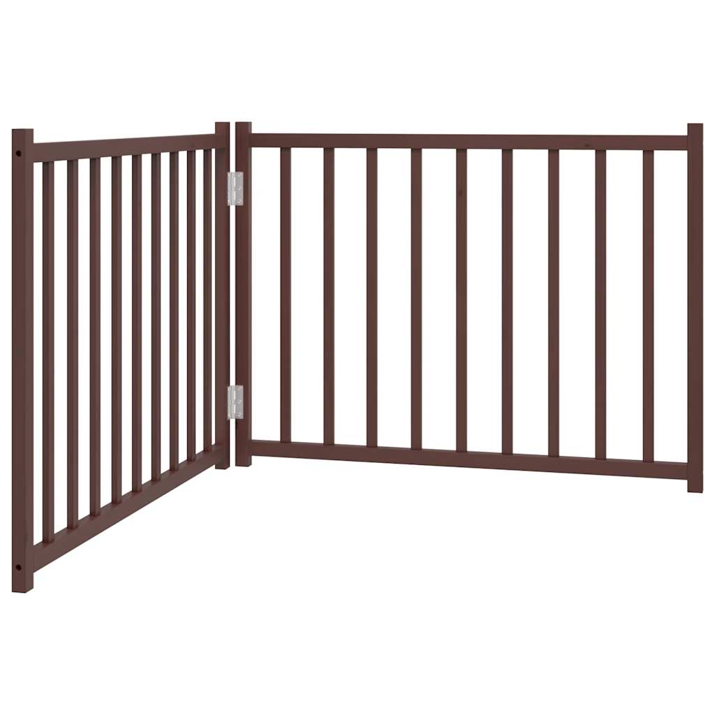 vidaXL Składana bramka dla psa, 2 panele, brązowy dąb, 160 cm, drewno