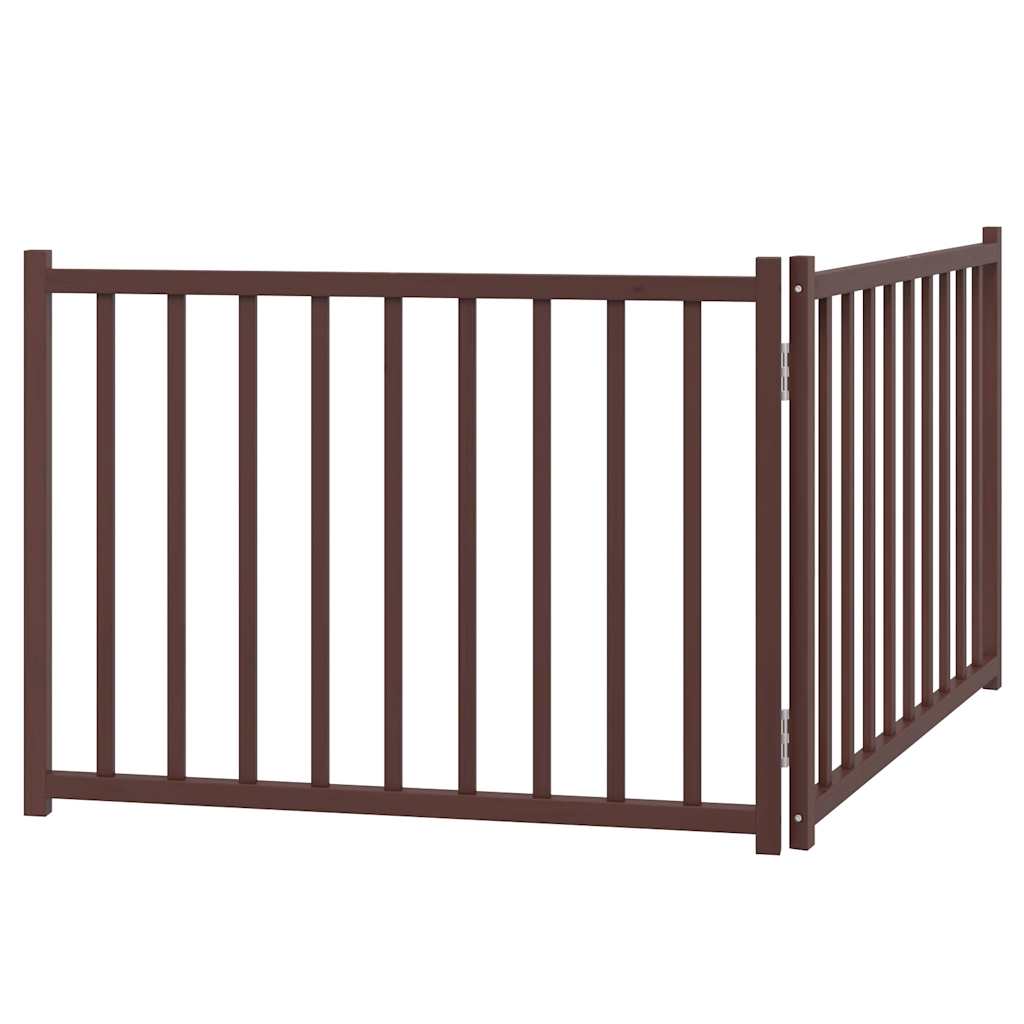 vidaXL Składana bramka dla psa, 2 panele, brązowy dąb, 160 cm, drewno