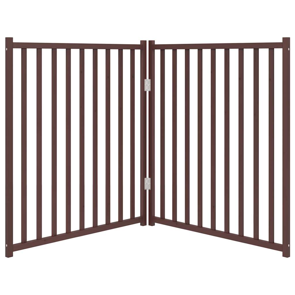 vidaXL Składana bramka dla psa, 2 panele, brązowy dąb, 160 cm, drewno