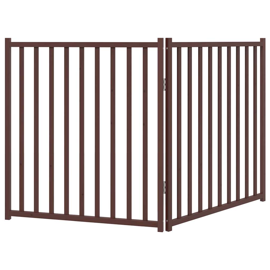 vidaXL Składana bramka dla psa, 2 panele, brązowy dąb, 160 cm, drewno
