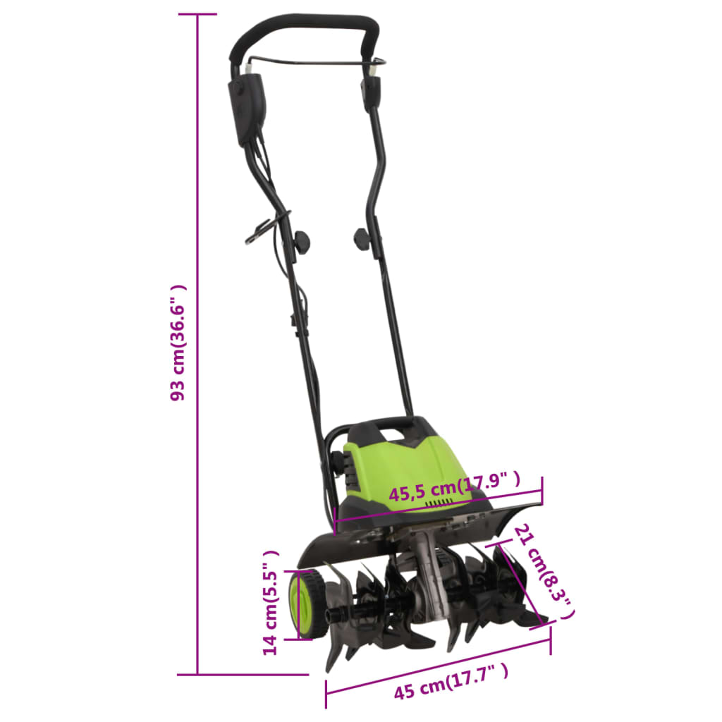 vidaXL Glebogryzarka ogrodowa z 6 ostrzami, elektryczna, 1500 W