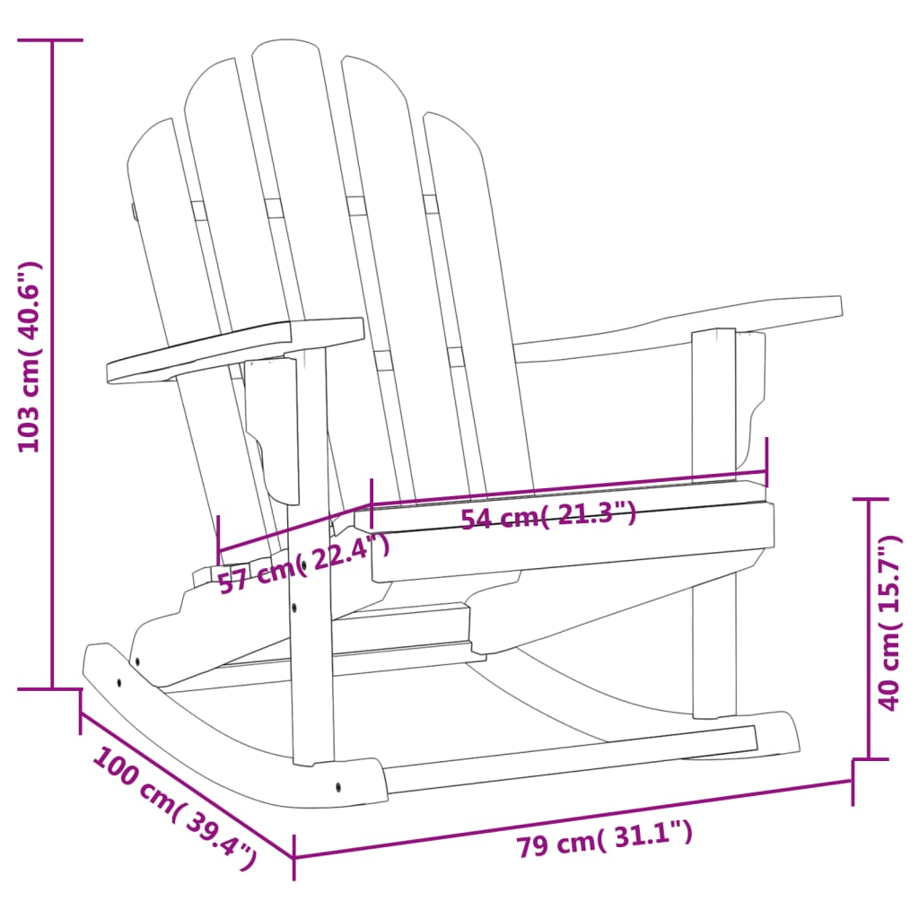 vidaXL Bujany fotel ogrodowy Adirondack, 79x100x103 cm, drewno tekowe