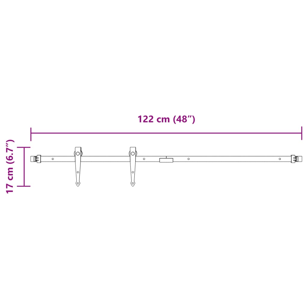 vidaXL System do montażu drzwiczek przesuwnych do szafki, 122 cm