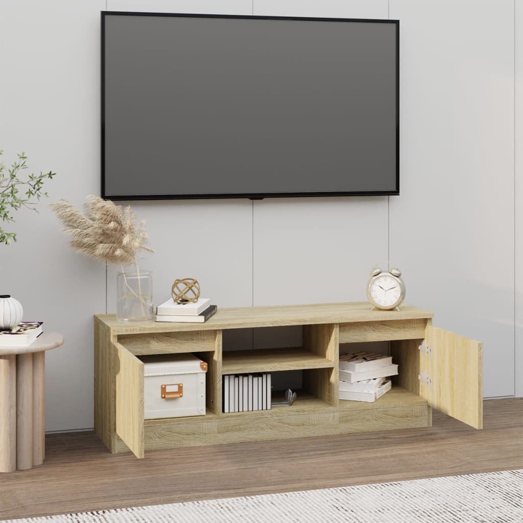 vidaXL Szafka pod TV, z drzwiczkami, dąb sonoma, 102x30x36 cm
