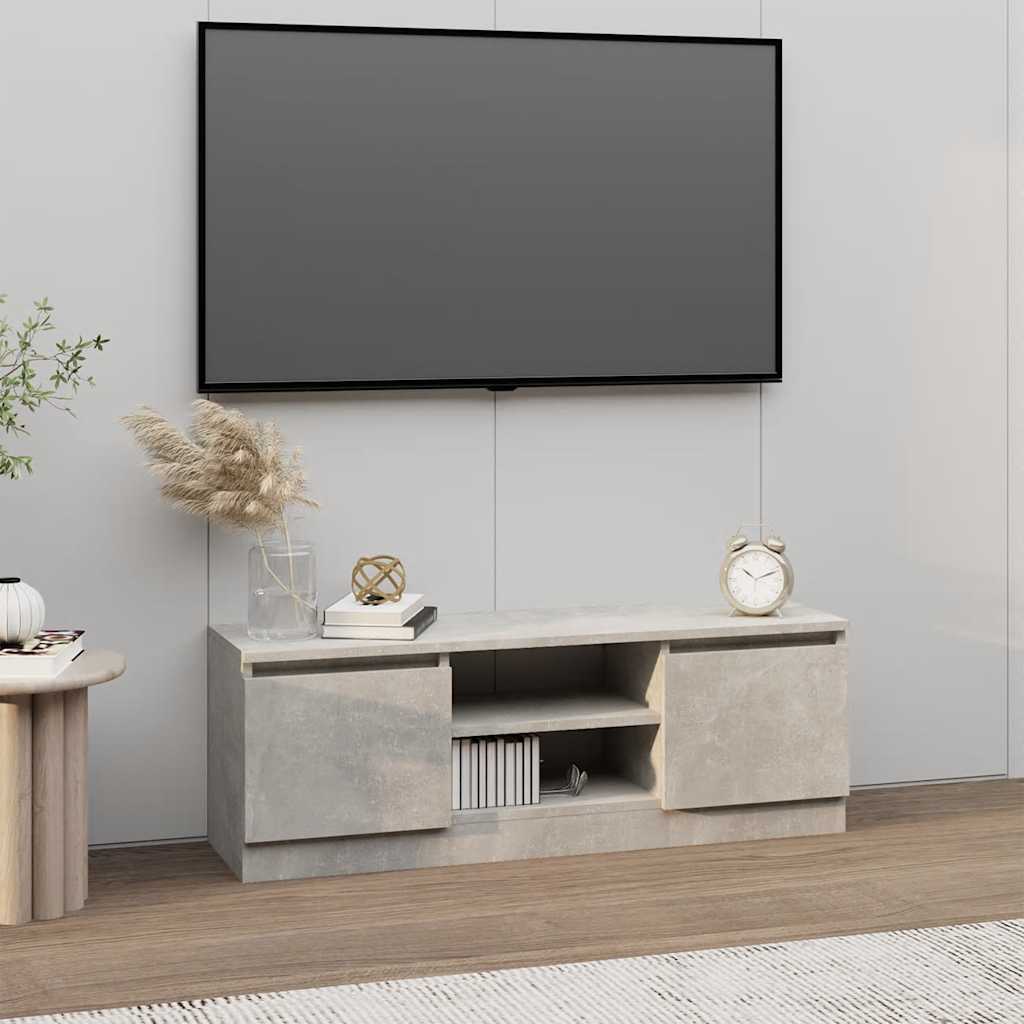 vidaXL Szafka pod TV, z drzwiczkami, szarość betonu, 102x30x36 cm