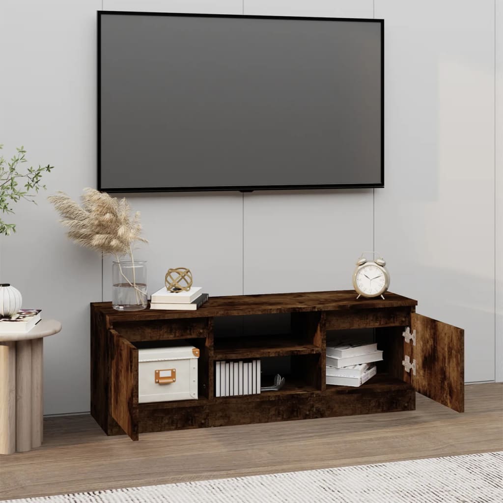 vidaXL Szafka pod TV, z drzwiczkami, przydymiony dąb, 102x30x36 cm