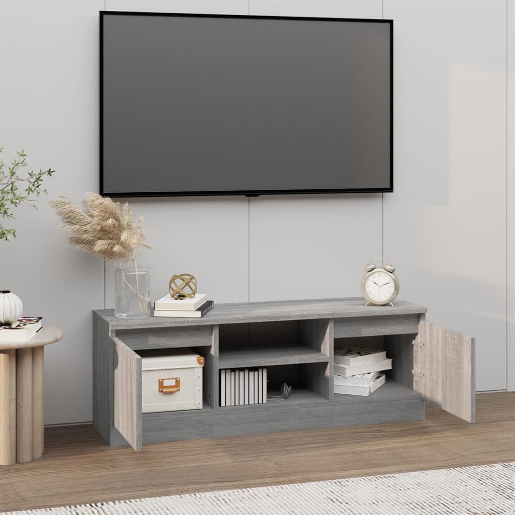 vidaXL Szafka pod TV, z drzwiczkami, szary dąb sonoma, 102x30x36 cm