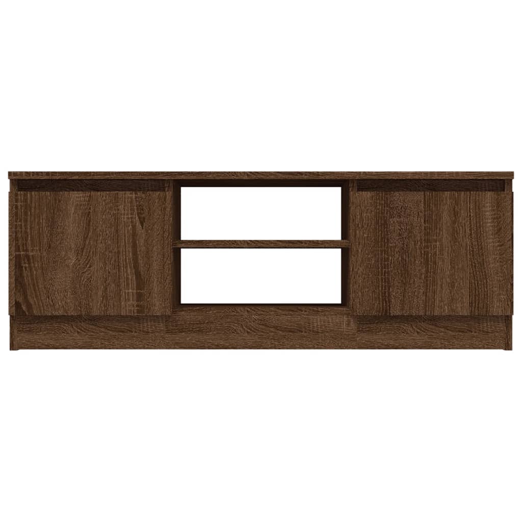vidaXL Szafka pod TV, z drzwiczkami, brązowy dąb, 102x30x36 cm