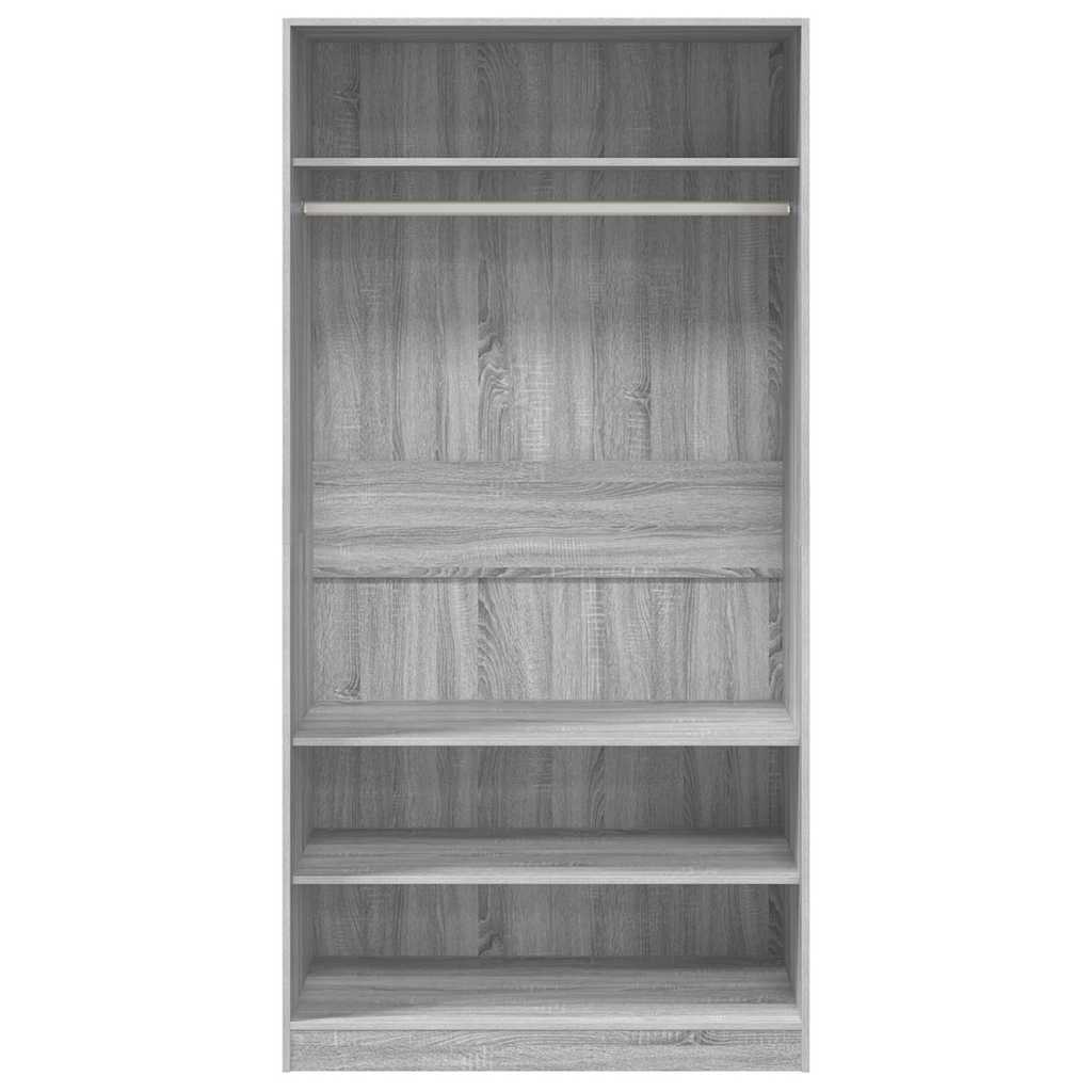 vidaXL Szafa, szary dąb sonoma, 100x50x200 cm, materiał drewnopochodny