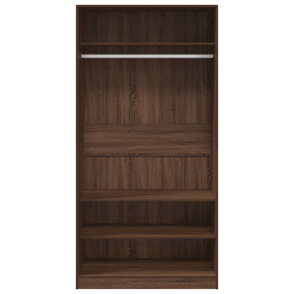 vidaXL Szafa, brązowy dąb, 100x50x200 cm, materiał drewnopochodny