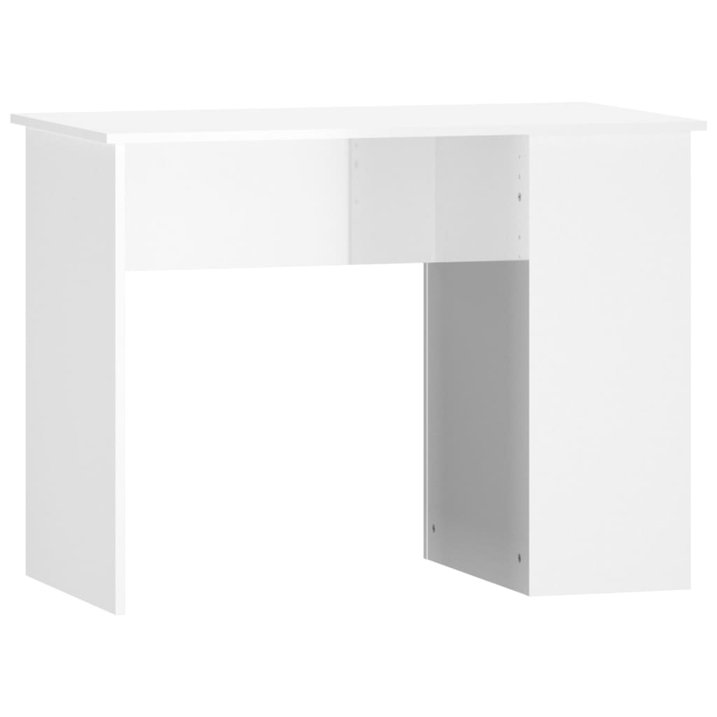 vidaXL Biurko, białe z połyskiem, 100x55x75cm, materiał drewnopochodny