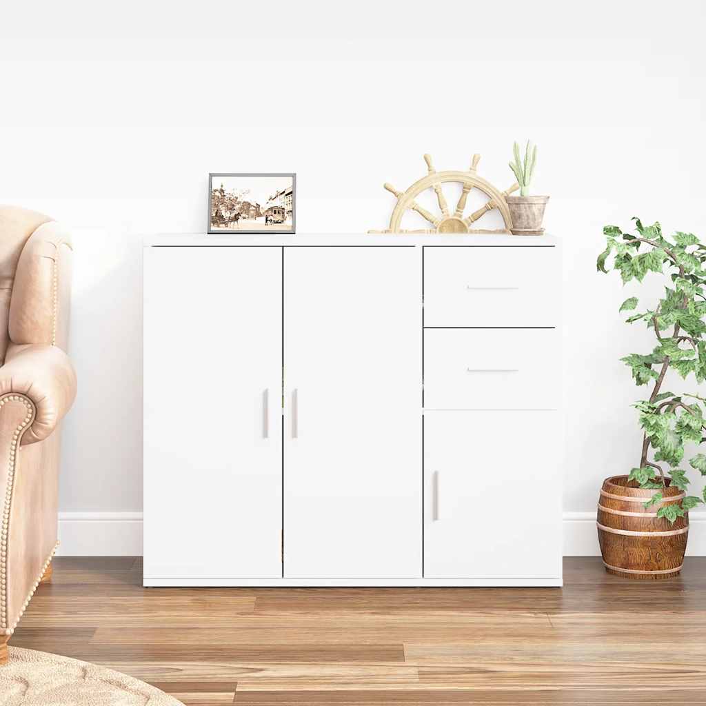 vidaXL Szafka, biała, 91x29,5x75 cm, materiał drewnopochodny