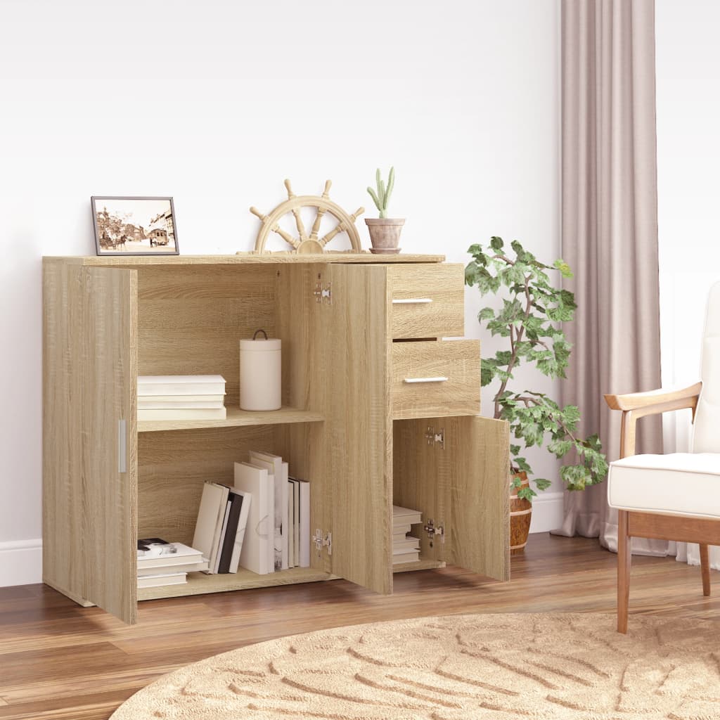 vidaXL Komoda Sonoma Oak 91x29,5x75 cm Drewno konstrukcyjne