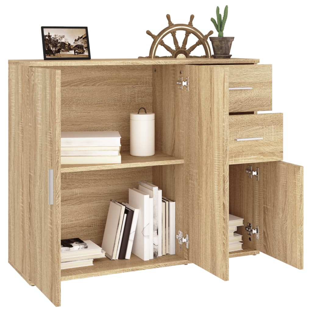 vidaXL Komoda Sonoma Oak 91x29,5x75 cm Drewno konstrukcyjne