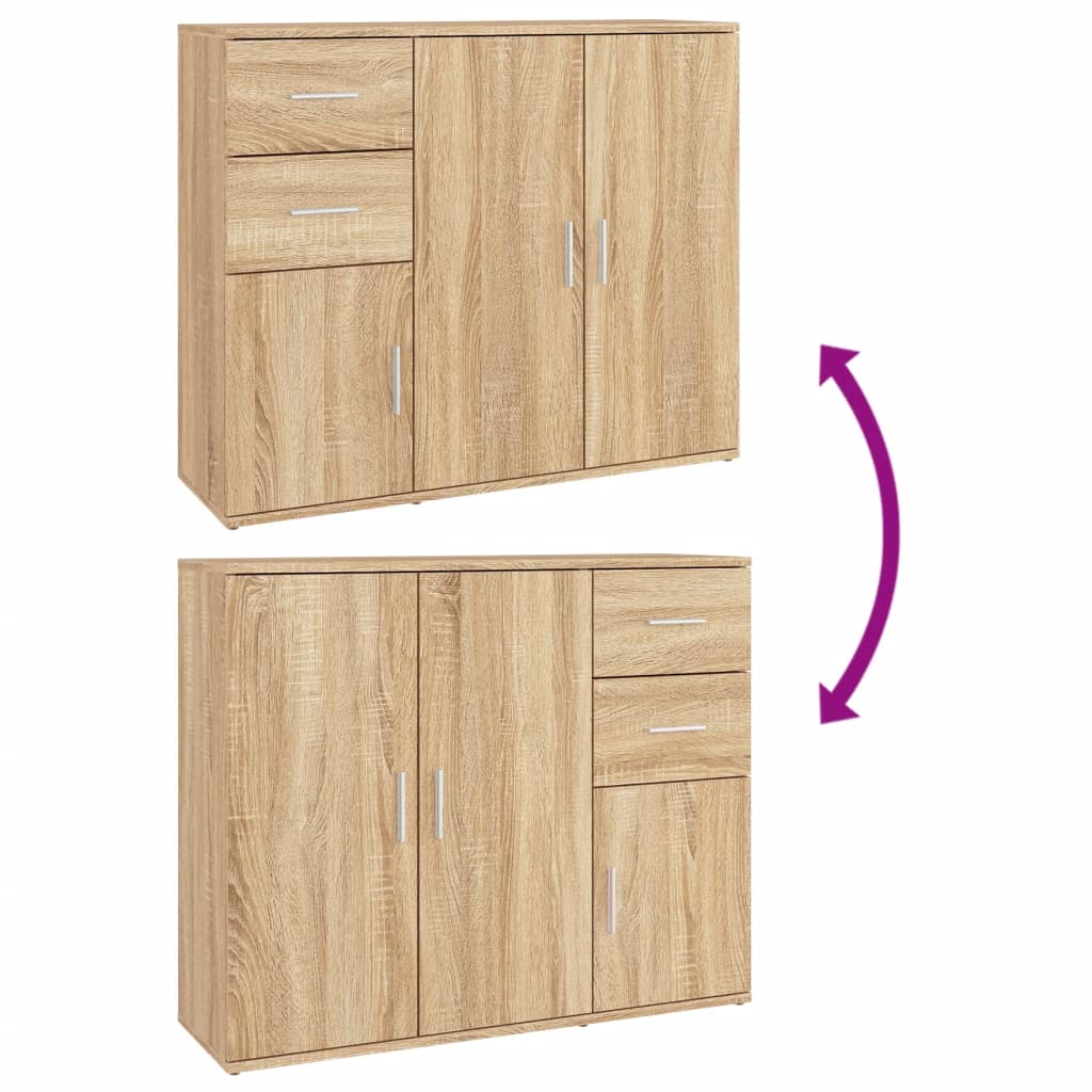 vidaXL Komoda Sonoma Oak 91x29,5x75 cm Drewno konstrukcyjne