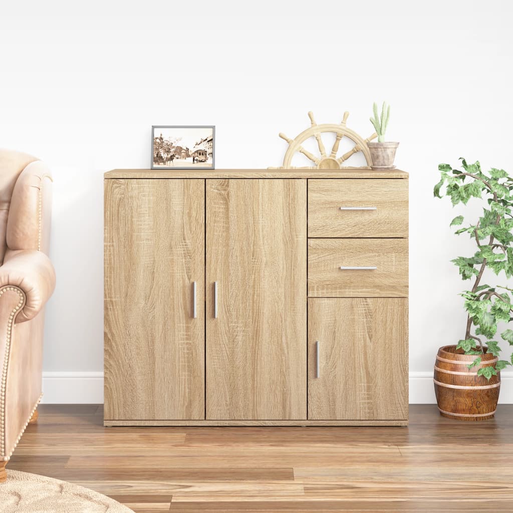 vidaXL Komoda Sonoma Oak 91x29,5x75 cm Drewno konstrukcyjne