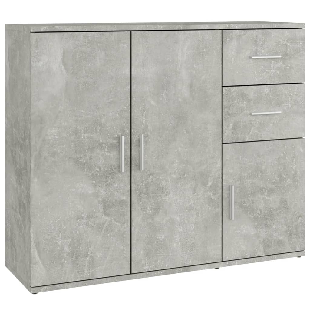vidaXL Szafka, szarość betonu, 91x29,5x75 cm, materiał drewnopochodny