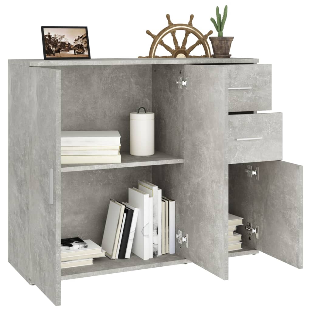 vidaXL Szafka, szarość betonu, 91x29,5x75 cm, materiał drewnopochodny