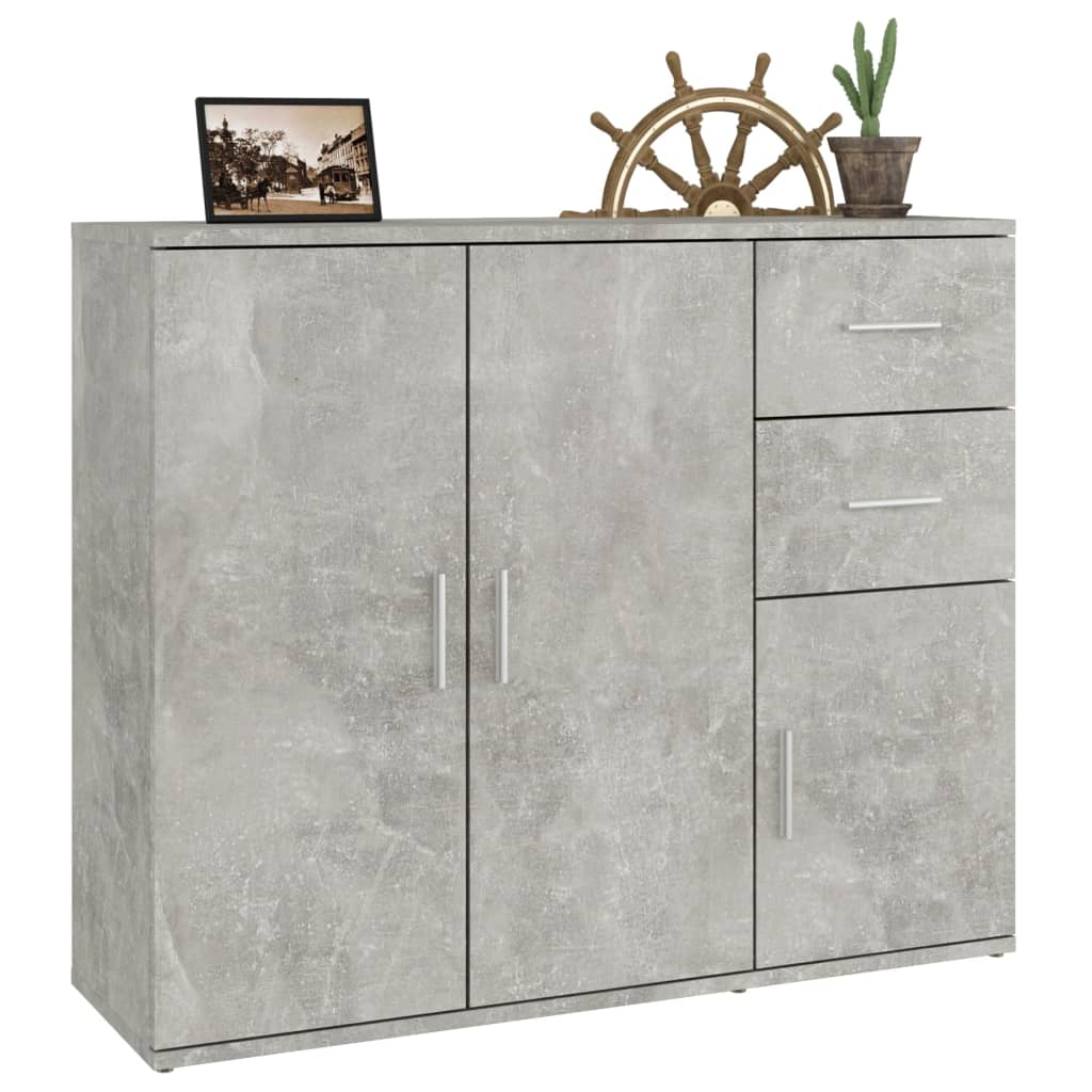 vidaXL Szafka, szarość betonu, 91x29,5x75 cm, materiał drewnopochodny