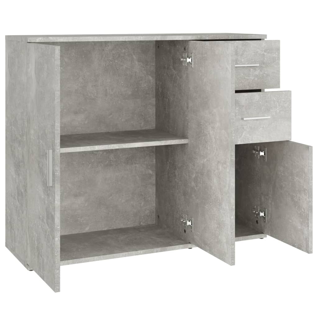 vidaXL Szafka, szarość betonu, 91x29,5x75 cm, materiał drewnopochodny