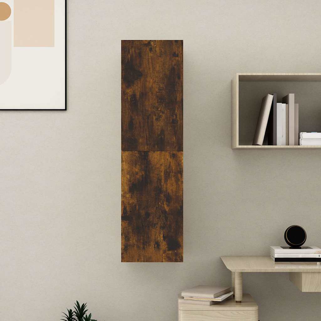vidaXL Wisząca szafka telewizyjna, przydymiony dąb, 30,5x30x110 cm