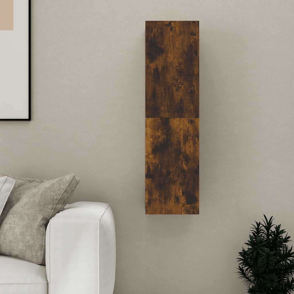 vidaXL Wisząca szafka telewizyjna, przydymiony dąb, 30,5x30x110 cm