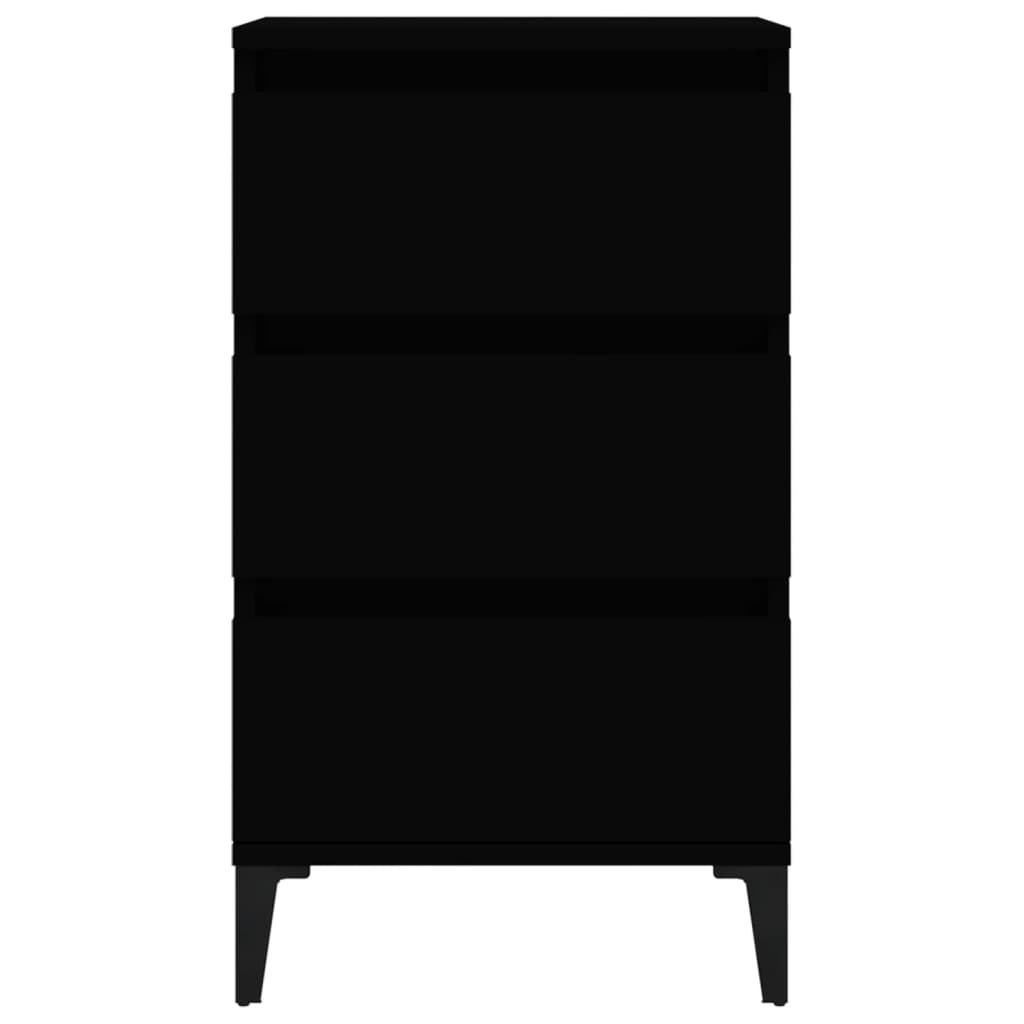 vidaXL Szafka nocna, czarna, 40x35x70 cm, materiał drewnopochodny
