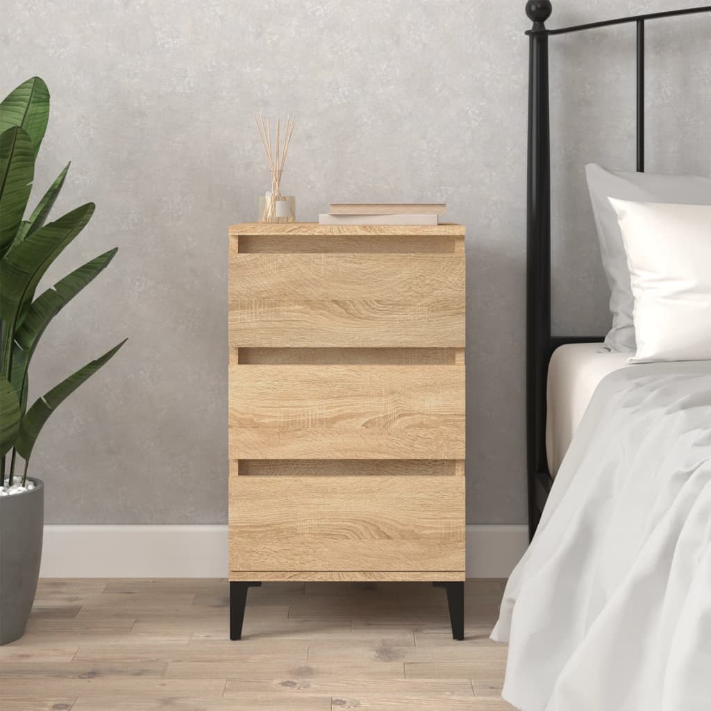 vidaXL Szafka nocna, dąb sonoma, 40x35x70 cm, materiał drewnopochodny
