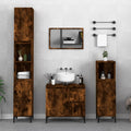 vidaXL Szafka łazienkowa, przydymiony dąb, 30x30x190 cm