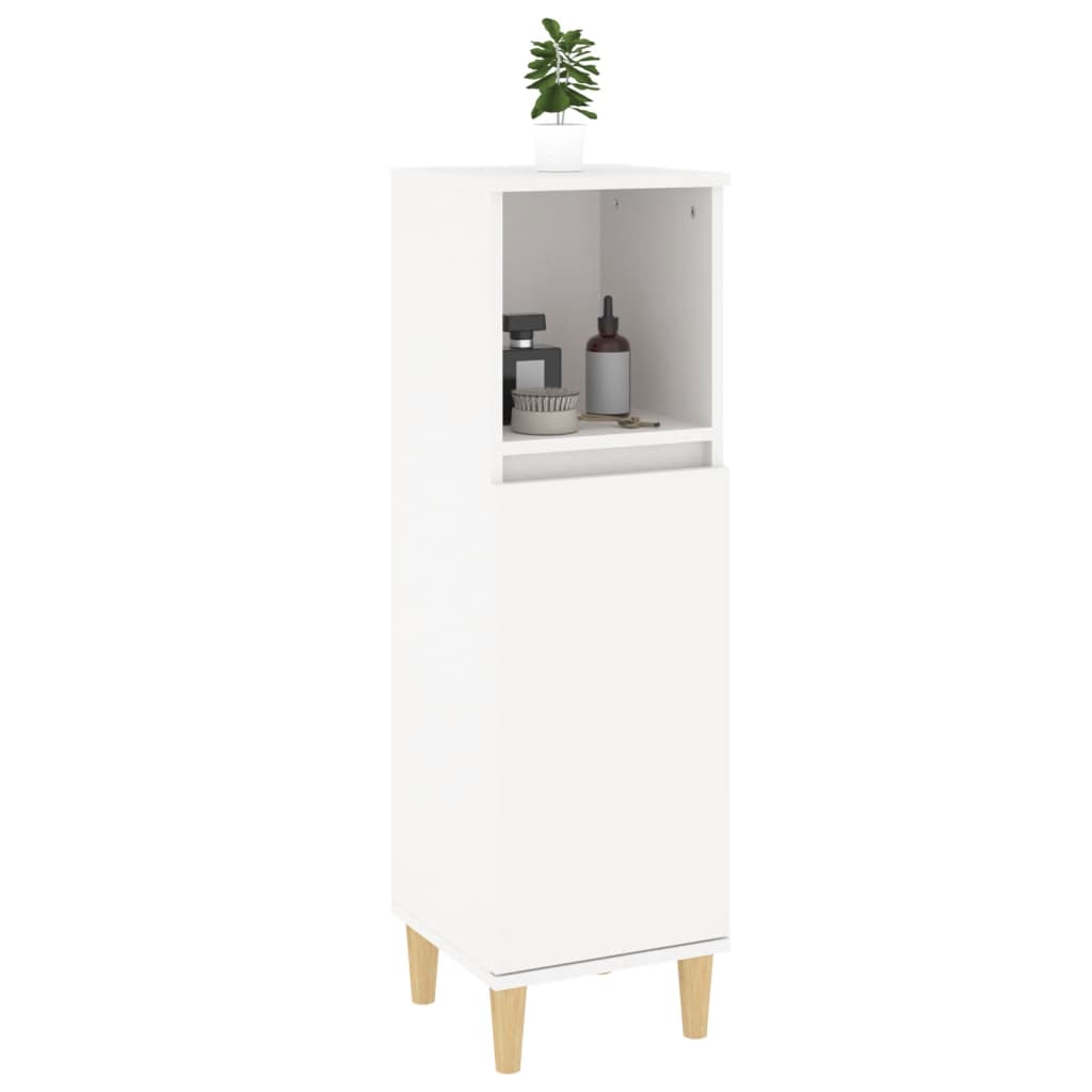 vidaXL Szafka łazienkowa, biała, 30x30x100 cm, materiał drewnopochodny