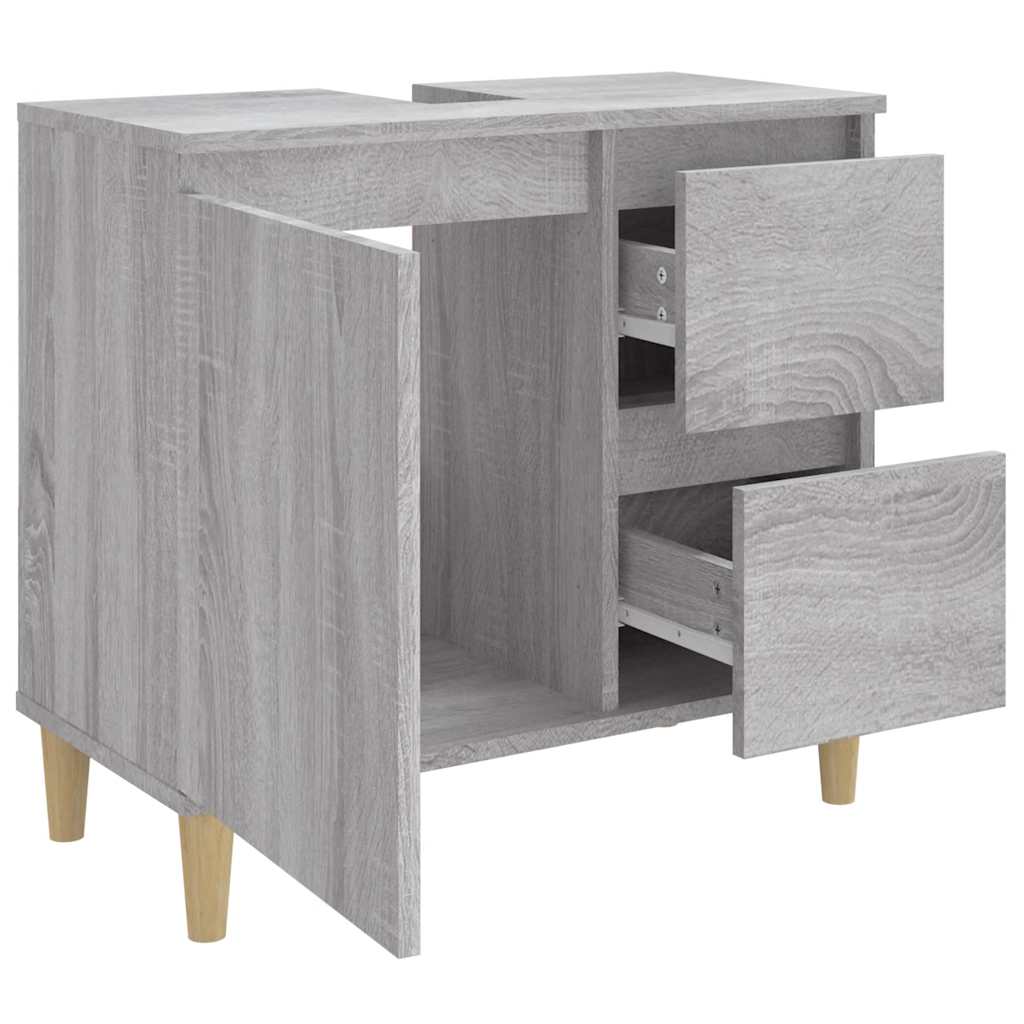 vidaXL Szafka łazienkowa, szary dąb sonoma, 65x33x60 cm