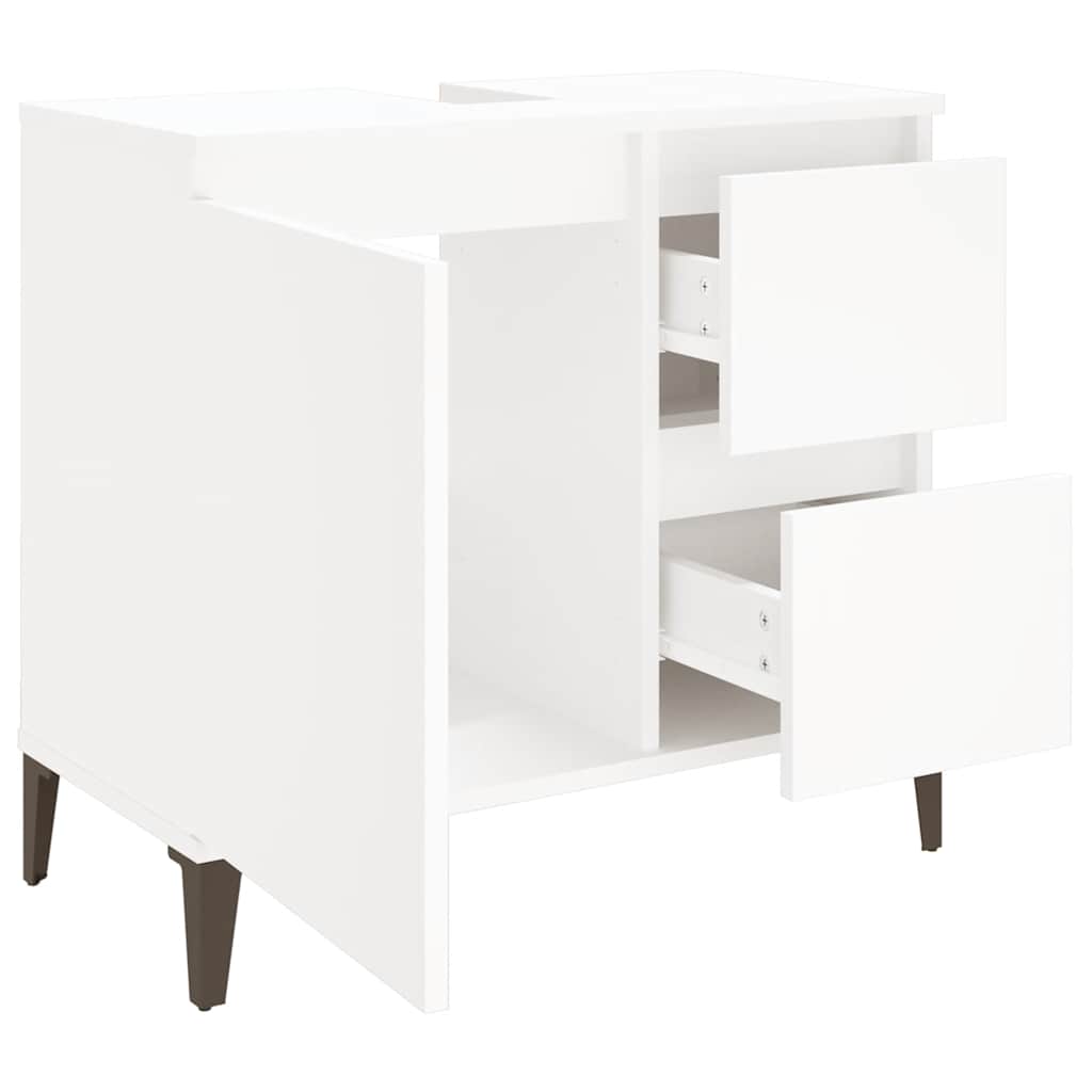 vidaXL Szafka łazienkowa, biała, 65x33x60 cm, materiał drewnopochodny