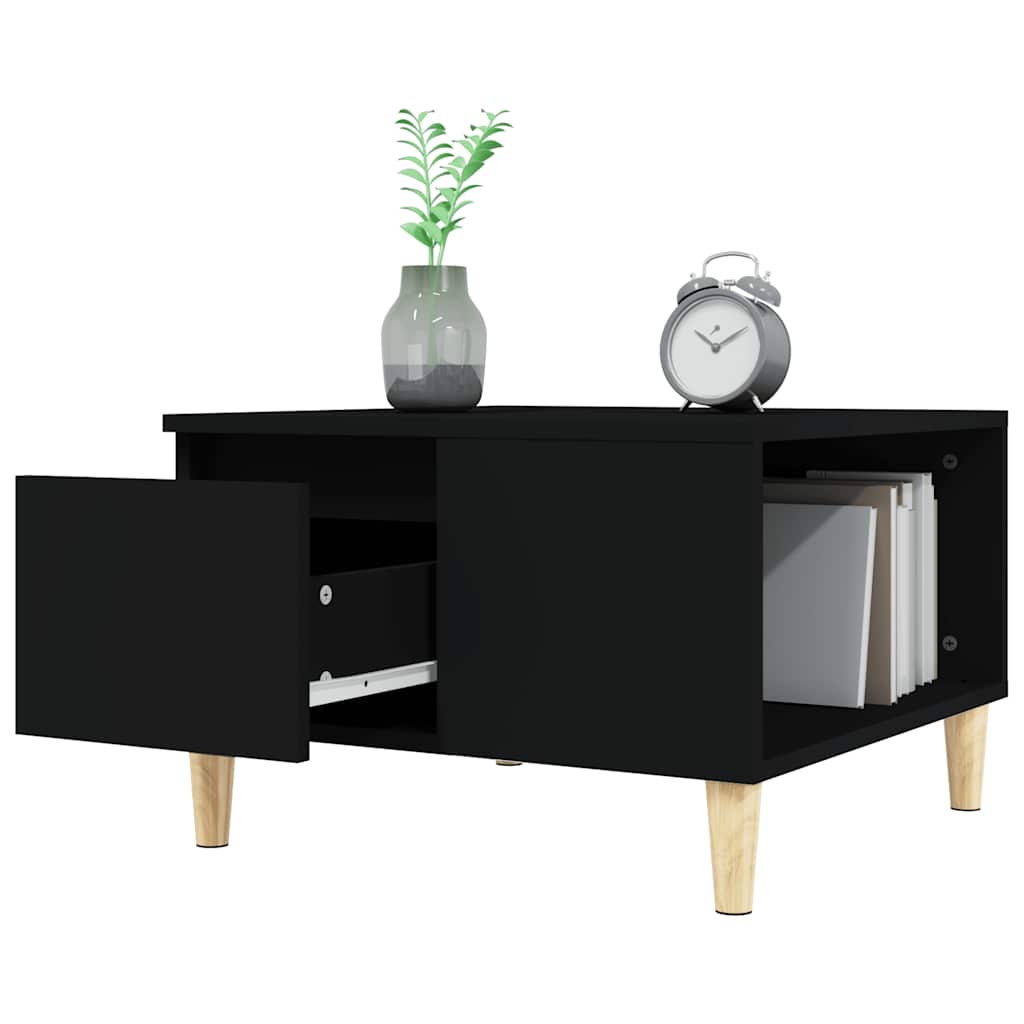 vidaXL Stolik kawowy, czarny, 55x55x36,5 cm, materiał drewnopochodny
