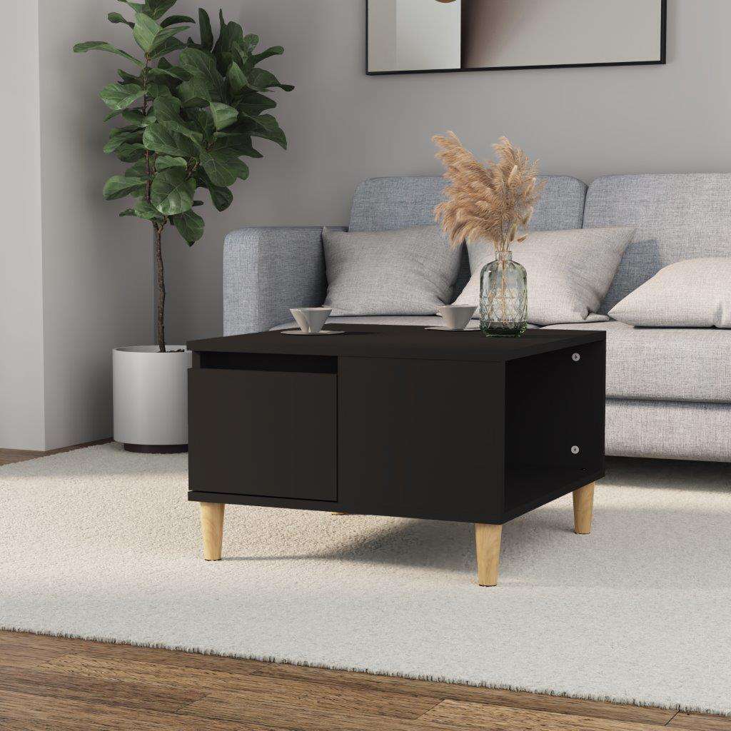 vidaXL Stolik kawowy, czarny, 55x55x36,5 cm, materiał drewnopochodny
