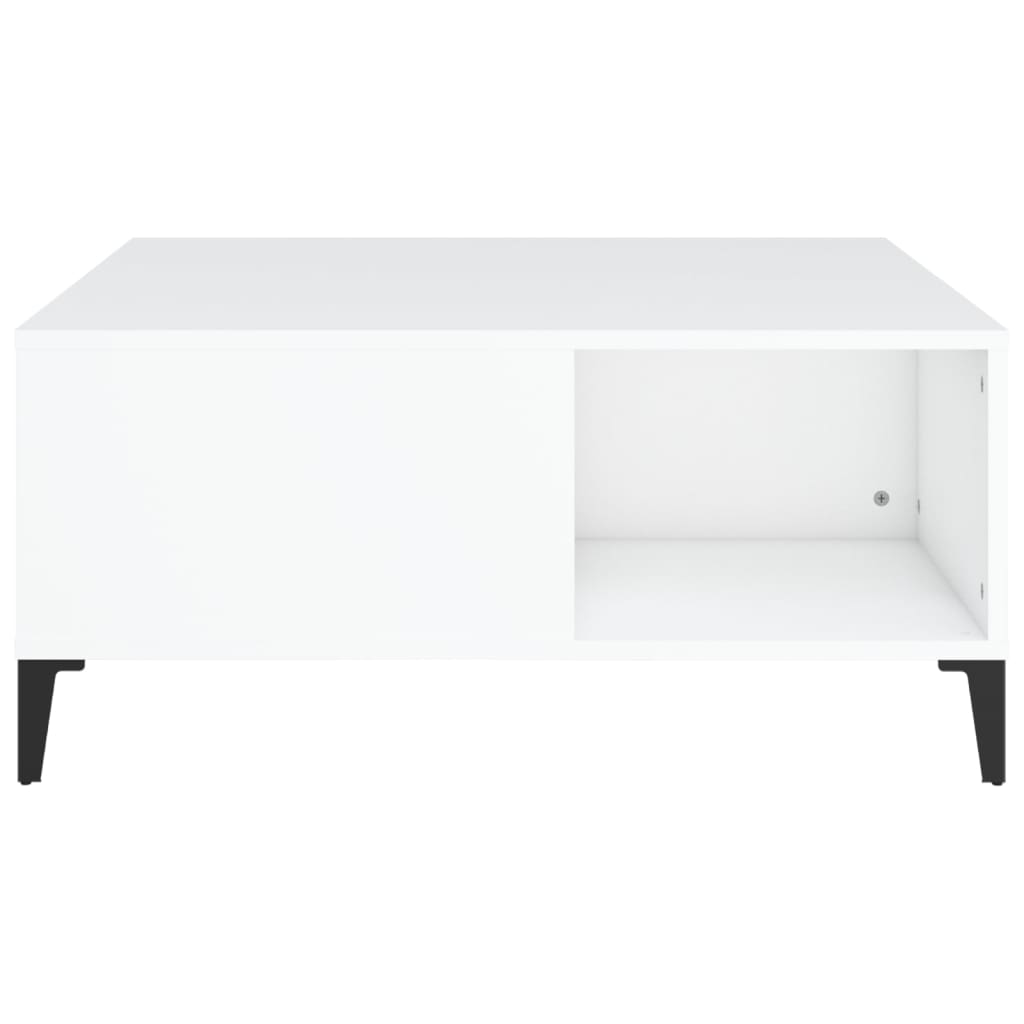 vidaXL Stolik kawowy, biały 80x80x36,5 cm, materiał drewnopochodny