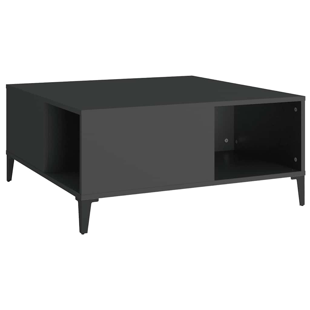 vidaXL Stolik kawowy, czarny, 80x80x36,5 cm, materiał drewnopochodny