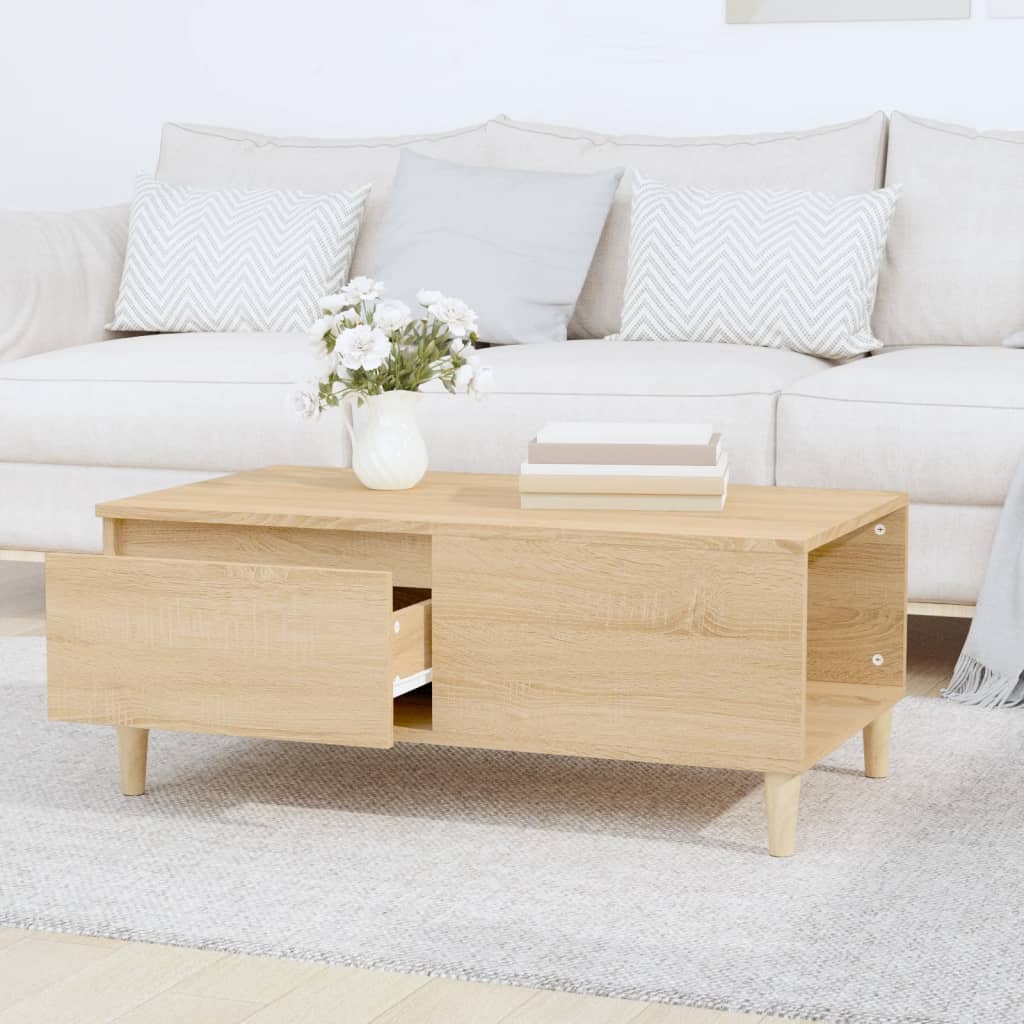 vidaXL Stolik kawowy, dąb sonoma 90x50x36,5 cm materiał drewnopochodny