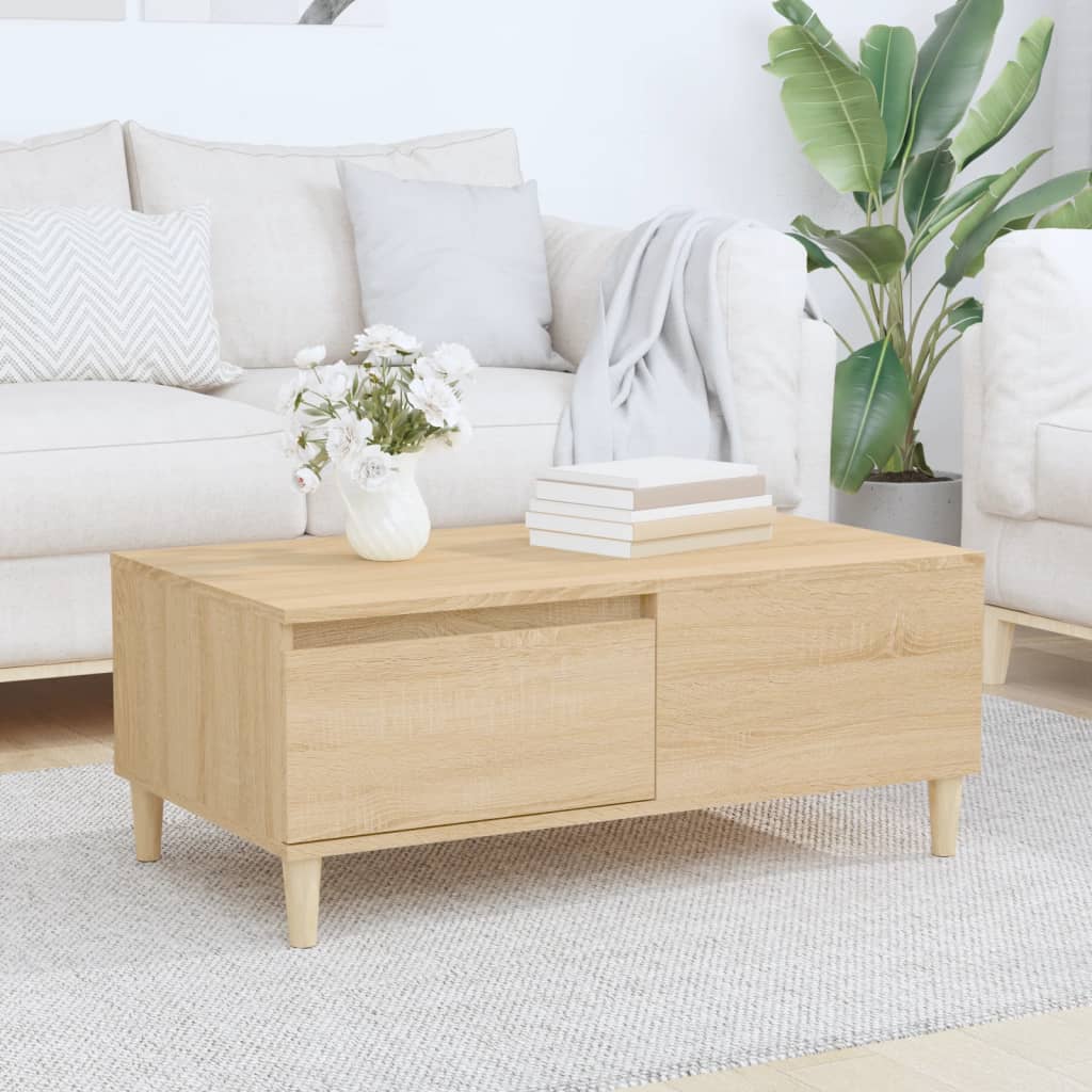 vidaXL Stolik kawowy, dąb sonoma 90x50x36,5 cm materiał drewnopochodny