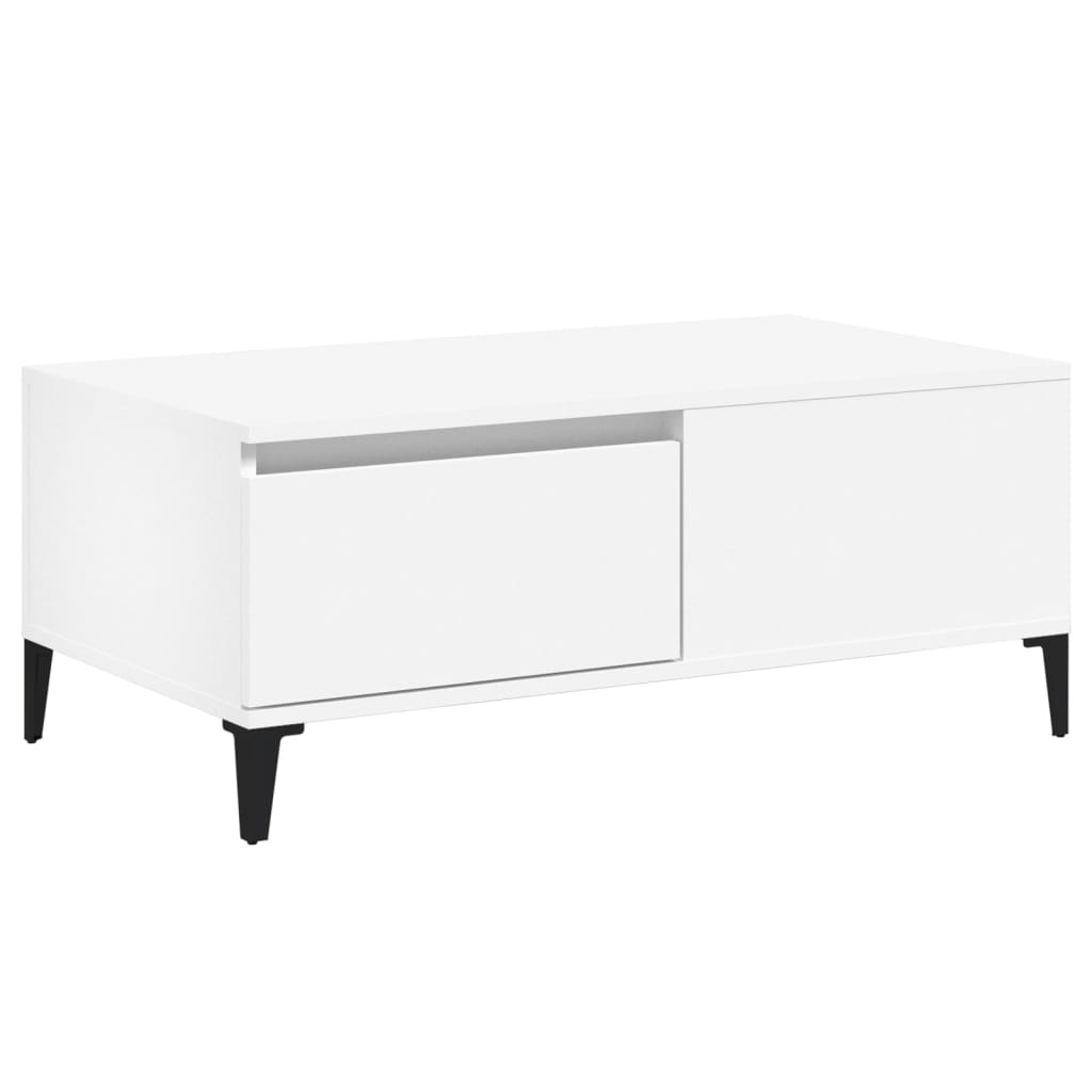 vidaXL Stolik kawowy, biały 90x50x36,5 cm, materiał drewnopochodny