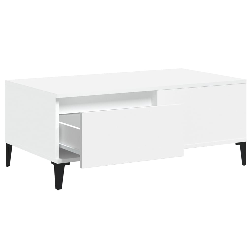 vidaXL Stolik kawowy, biały 90x50x36,5 cm, materiał drewnopochodny