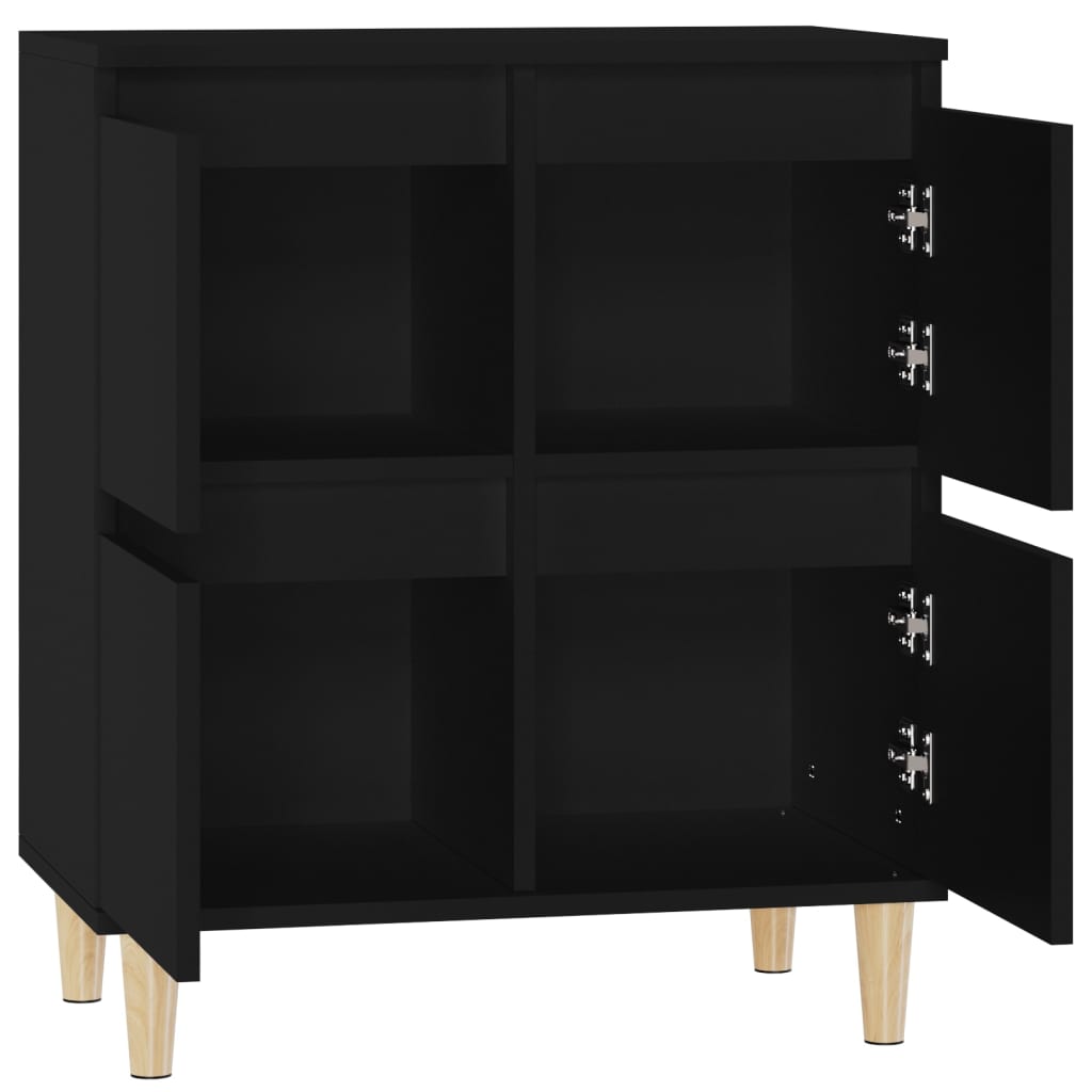 vidaXL Komoda, czarna, 60x35x70 cm, materiał drewnopochodny