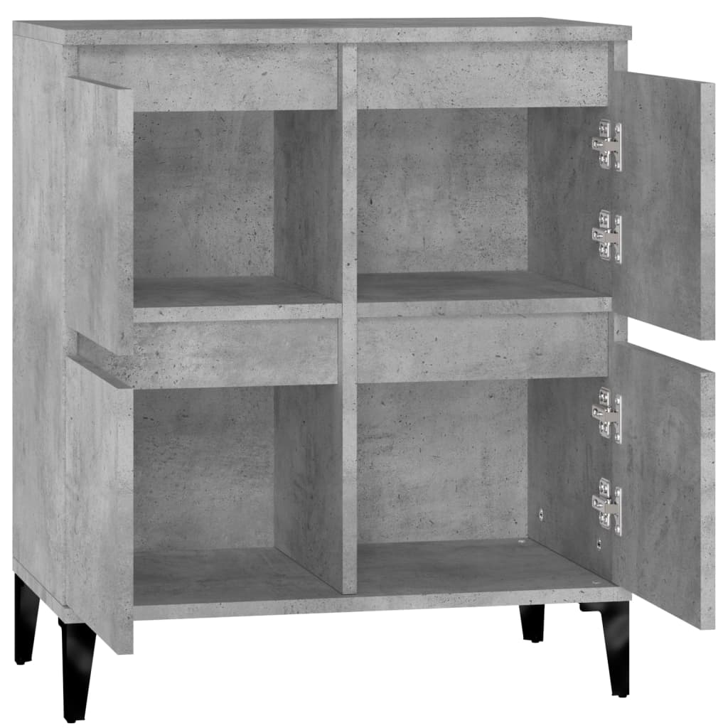 vidaXL Komoda, szarość betonu, 60x35x70 cm, materiał drewnopochodny